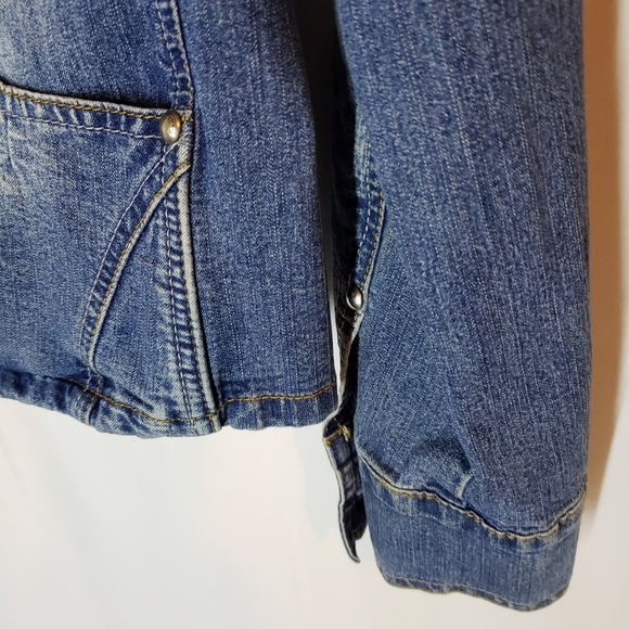 Baccini blazer jean jacket collared S - Picture 4 of 12